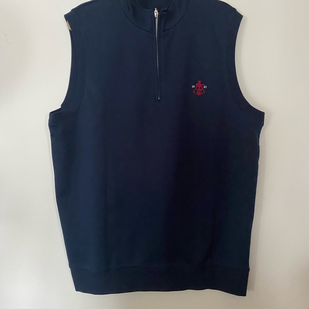 NWT FENNIC Men's Navy Quarter Ziip Sleeveless Vest sz L